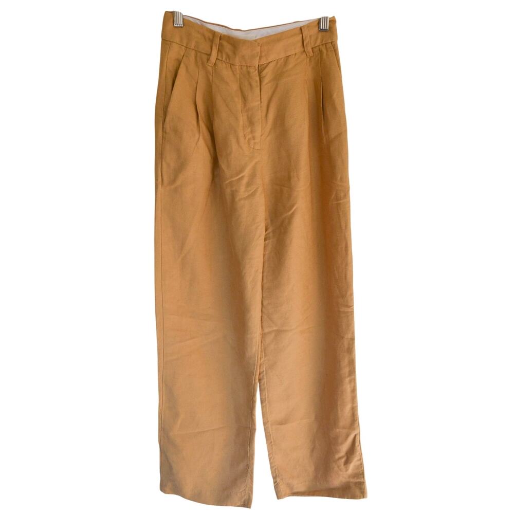 Aritzia Effortless Pants Tan Linen Blend 0